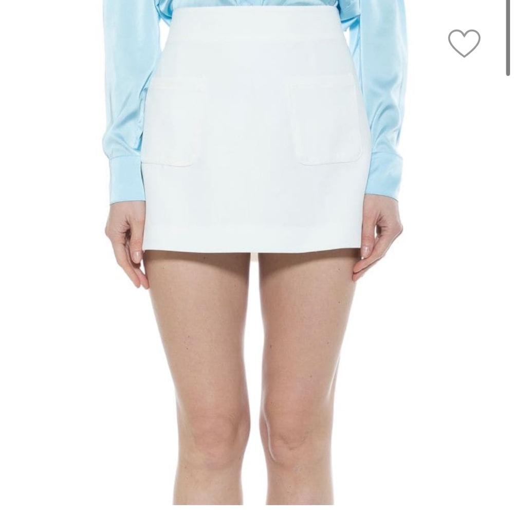 White Mini Skirt with Pockets